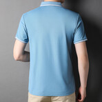 Detailed Edge Polo Shirt // Light Blue (XS)