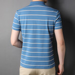 Striped Polo Shirt // Light Blue (L)