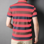 Striped Polo Shirt // Khaki (S)