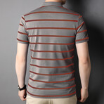 Striped Polo Shirt // Light Gray (M)