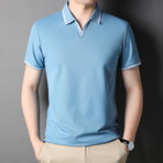Detailed Edge Polo Shirt // Light Blue (M)