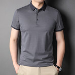 Striped Polo Shirt // Gray (S)