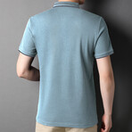 Black Edge Polo Shirt // Light Blue (XS)