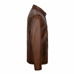 Evan Leather Jacket // Nut Brown (3XL)