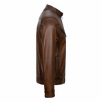 Austin Leather Jacket // Nut Brown (L)
