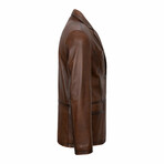 Oscar Leather Jacket // Chestnut (3XL)