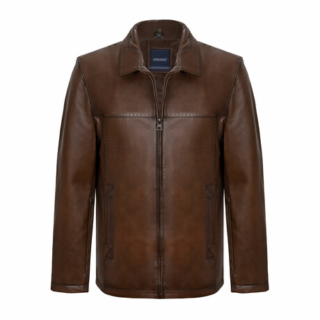 James Leather Jacket // Chestnut (S)