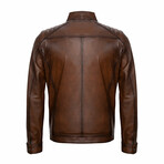 Austin Leather Jacket // Chestnut (L)