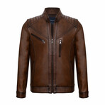 Austin Leather Jacket // Chestnut (3XL)