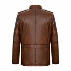 Evan Leather Jacket // Chestnut (3XL)