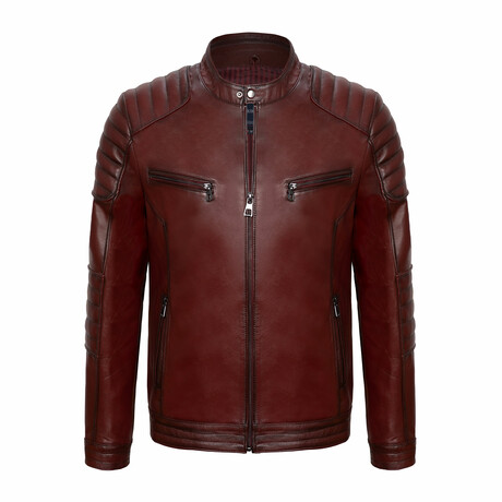 Mason Leather Jacket // Bordeaux (S)