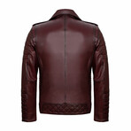 Andrew Leather Jacket // Bordeaux (3XL)