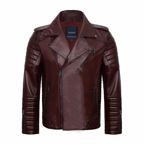 Andrew Leather Jacket // Bordeaux (S)