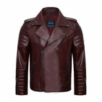 Andrew Leather Jacket // Bordeaux (XL)