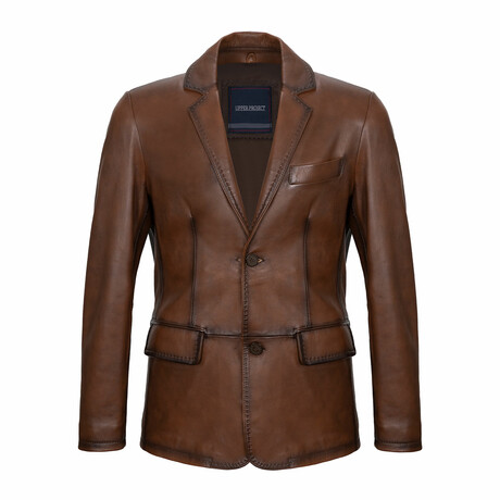 Oscar Leather Jacket // Chestnut (S)