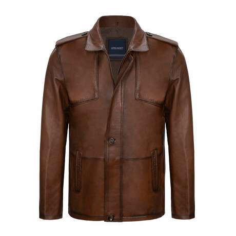 Regular Fit // Cattleman Leather Jacket // Chestnut (S)