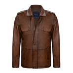 Evan Leather Jacket // Chestnut (2XL)