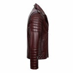 Andrew Leather Jacket // Bordeaux (L)