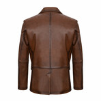 Oscar Leather Jacket // Chestnut (3XL)