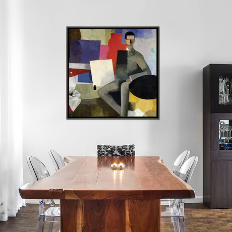 The Seated Man, or The Architect  by Roger de la Fresnaye (18"H x 18"W x 0.75"D)