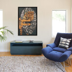 Guitar, Bottle, and Glass, 1914  by Juan Gris (26"H x 18"W x 0.75"D)