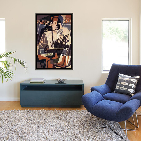 Harlequin with a Guitar, 1917 by Juan Gris (26"H x 18"W x 0.75"D)