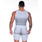 Men's Slimming Tummy Control Shaper Compression Shirt // Gray // M/L
