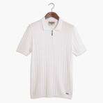 Half Zip Polo T-Shirt // White (S)