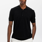 Polo Neck T-Shirt // Black (S)