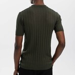 Half Zip Polo T-Shirt // Dark Green (S)