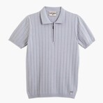 Half Zip Polo T-Shirt // Light Gray (S)