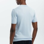 Half Zip Polo T-Shirt // Baby Blue (XXL)