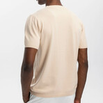 Buttoned Crew Neck T-Shirt // Hazelnut (S)