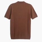 Half Zip Polo T-Shirt // Taba (S)