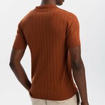 Half Zip Polo T-Shirt // Rust (S)