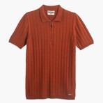 Half Zip Polo T-Shirt // Rust (S)