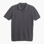 Half Zip Polo T-Shirt // Gray (S)