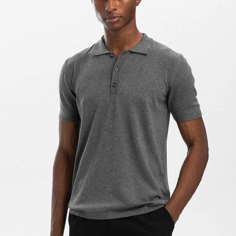 Polo Neck T-Shirt // Gray (S)