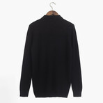 Long Sleeve Polo Neck T-Shirt // Black (S)