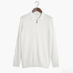 Long Sleeve Polo Neck T-Shirt // Ecru (XXL)