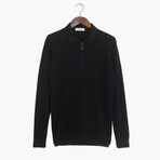 Long Sleeve Polo Neck T-Shirt // Black (XXL)