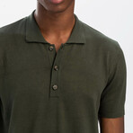 Polo Neck T-Shirt // Dark Green (S)