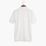 Slim Fit Half Zip Polo T-Shirt // Ecru (S)