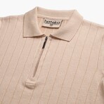 Half Zip Polo T-Shirt // Hazelnut (S)