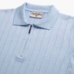 Half Zip Polo T-Shirt // Baby Blue (S)