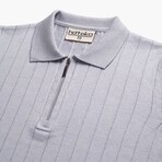 Half Zip Polo T-Shirt // Light Gray (S)