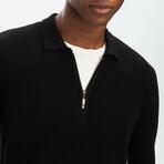 Long Sleeve Polo Neck T-Shirt // Black (XXL)