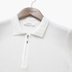 Long Sleeve Polo Neck T-Shirt // Ecru (XXL)