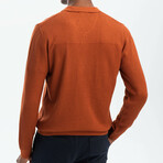 Slim Fit Half Zip Polo T-Shirt // Rust (S)