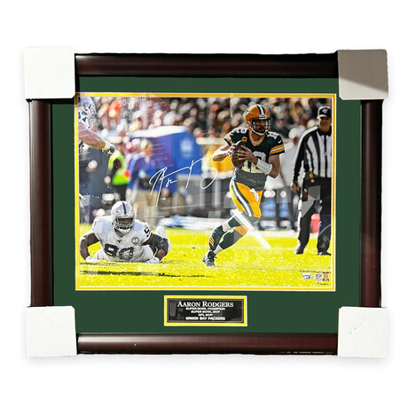 Aaron Rodgers // Green Bay Packers // Autographed Photograph + Framed
